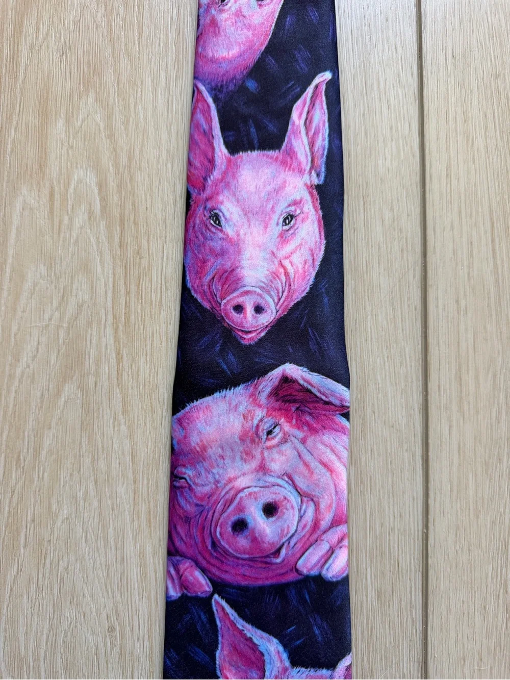 Ralph Marlin Purple and Pink Pig Pattern Tie